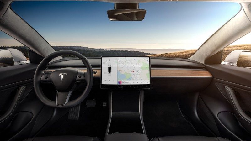 Interior del Tesla Model 3